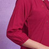 Aisha Red Embroidered Top