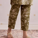 Ira Olive Green Printed Kurta Set