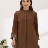 Solid Embroidered Straight Tunic