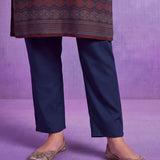 Maroon Printed Viscose Straight Co-Ord Set