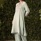 Sasha Mint Green Embroidered Ethnic Co-ord Set for Women