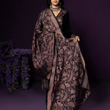 Navya Purple Embroidered Velvet Suit Set with Brasso Dupatta