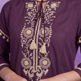 Cotton Lavender Embroidered Tunic
