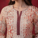 Naomi Rust Printed Cotton Blend Kurta for Women