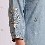 Gulabo Ice Blue Embroidered Kurta Set