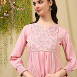Cotton Linen Embroidered Top