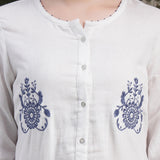 Lucknowi Embroidered Cotton Tunic Shirt