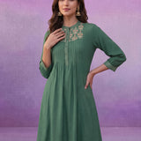 Green Dori Embroidered Coord Set