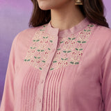 Light pink Dori Embroidered Coord Set