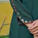 Myra Dark Teal Applique Embroidered Kurta Set