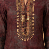 Saanika Dusky Red Printed Kurta Set