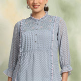 Ethnic Threadwork A-Line Georgette Kurti