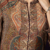 Aaraya Wine Printed Jamawar Kurta