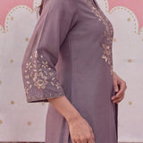 Aaravi Lavender Foil Applique Embroidered Suit Set