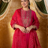 Riva Raspberry Fuchsia Embroidered Suit Set