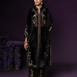 Avira Black Zari Embroidered Velvet Co-ord Set