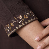 Anvitha Coffee Brown Embroidered Co-ord Set