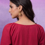 Aisha Red Embroidered Top