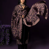Navya Purple Embroidered Velvet Suit Set with Brasso Dupatta