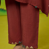 Myra Bright Rust Applique Embroidered Kurta Set