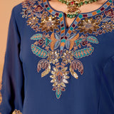 Aaradhya Antique Blue Embroidered Suit Set