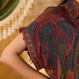 Zareen Garret Maroon Printed Kaftan Set