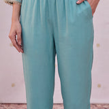 Noor Cyan Blue Aari Embroidered Suit Set