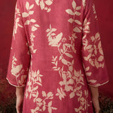 Fuchsia Printed Cotton Blend Relaxed Co-ord Set