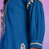 Cotton Blue Embroidered Tunic