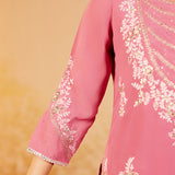 Ira Dazzle Pink Embroidered Sharara Set