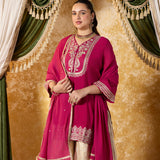 Saanvi Antique Pink Embroidered Sharara Set