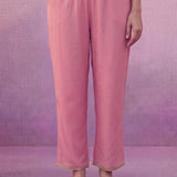 Light Pink Dori Embroidered Straight Suit Set