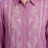 Pink Rayon Embroidered Shirt