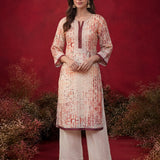 Naomi Rust Printed Cotton Blend Kurta for Women