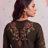 Aayat Subtle Brown Embroidered Kurta Set