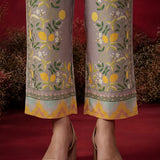 Saina Dove Beige Printed Remi Linen Co-ord Set for Women