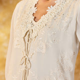 Aaliya Snow White Embroidered Suit Set