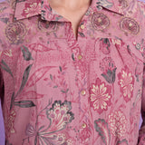 Viscose Rayon Pink Floral Print Kurti