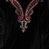Navya Black Embroidered Velvet Suit Set with Brasso Dupatta