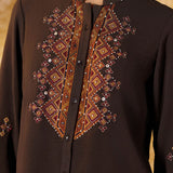 Riddhima Brown Plum Embroidered Co-ord Set