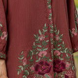 Aarohi Terracotta Rust Thread Embroidered Co-ord Set