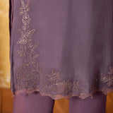Tanirika Heather Lavender Embroidered Kurta Set