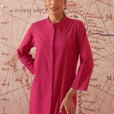 Sylvia Crimson fuchsia Monochrome Lyocell Kurta for Women