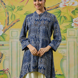 Aarna Indigo Blue Printed Tunic