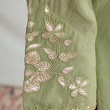 Aaravi Pastel Green Foil Applique Embroidered Suit Set