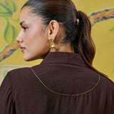 Meher Plum Brown Thread Embroidered Shirt