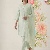 Suroor Mint Green Embroidered Chanderi Kurta Set