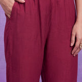 Fuchsia Nylon Viscose Zari Dori Embroidered Co-ord Set