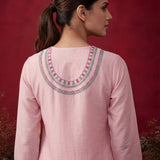 Albeli Pink Embroidered A-line Suit Set with Dupatta