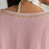 Aafiya Powder Pink Embroidered Suit Set